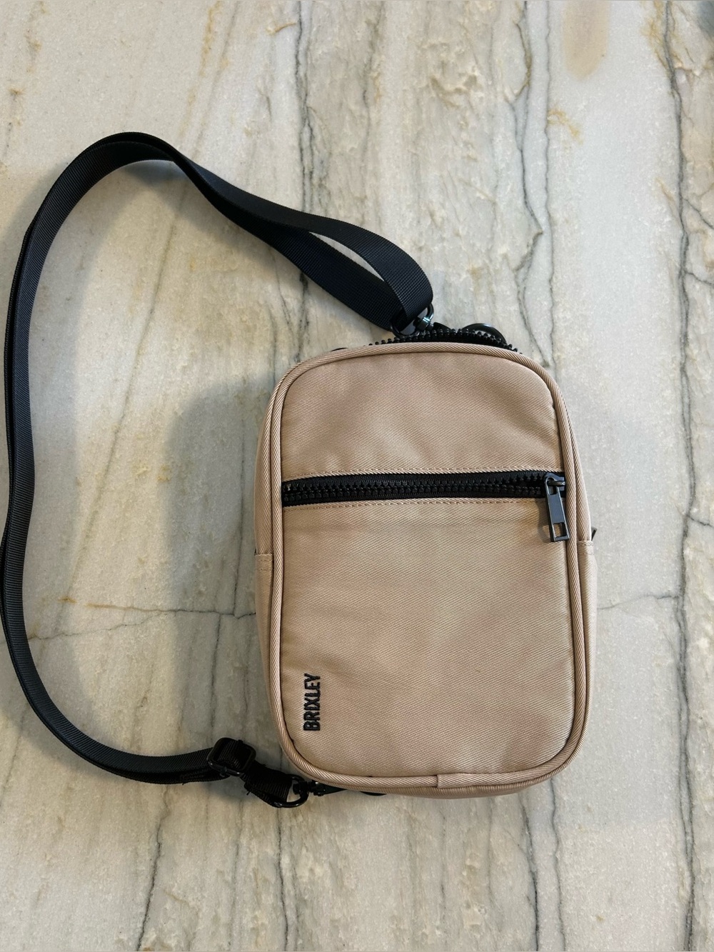 BRIXLEY Beige Crossbody Bag for Women - Compact Everyday Shoulder Pouch